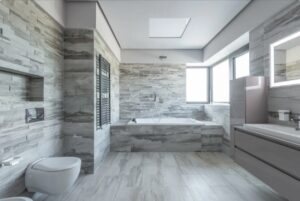 WHITE TILE BATHROOM